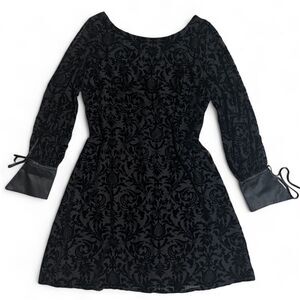 NWT Nanette Lepore Burnt Velvet Dress Long Sleeve Cold Shoulder  size 12